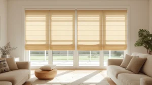 Roman shades for sliding glass doors