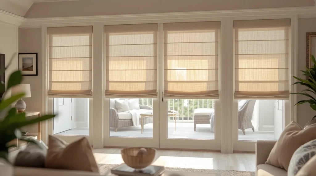 Why roman shade over sliding glass door Designs